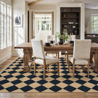 Coline Washable Geometric Checkered Easy Jute Black Indoor/Outdoor Rug Easy Jute Area Rug Lahome