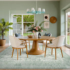 Elysee Washable Vintage Traditional Medallion Green Rug Area Rugs Lahome