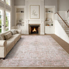 Elysee Washable Vintage Traditional Medallion Khaki Rug Area Rugs Lahome