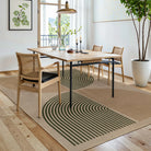 Enfys Washable Modern Rainbow Easy Jute Black/Beige Indoor/Outdoor Rug Clearance Rugs Lahome