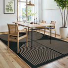 Enfys Washable Modern Rainbow Easy Jute Black/Grey Indoor/Outdoor Rug Clearance Rugs Lahome