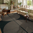 Enfys Washable Modern Rainbow Easy Jute Black/Grey Indoor/Outdoor Rug Clearance Rugs Lahome