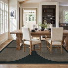 Enfys Washable Modern Rainbow Easy Jute Black/Grey Indoor/Outdoor Rug Clearance Rugs Lahome