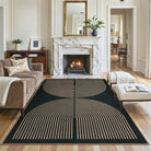 Enfys Washable Modern Rainbow Easy Jute Black/Grey Indoor/Outdoor Rug Clearance Rugs Lahome 8' x 10'