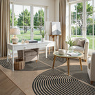 Enfys Washable Modern Rainbow Easy Jute Black Indoor/Outdoor Rug Clearance Rugs Lahome 9' x 12'