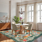 Fleurin Washable Floral Garden Green Rug Area Rugs Lahome