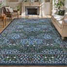 Giverny Washable Maximalism Vintage French Floral Blue Rug Rugs Lahome 8' x 10'
