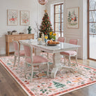 Jocelyn Christmas Washable Winter Woodland Cabin Pink Rug Area Rugs Lahome