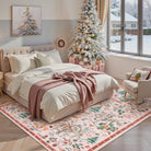 Jocelyn Christmas Washable Winter Woodland Cabin Pink Rug Area Rugs Lahome