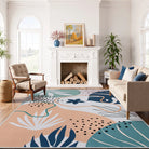 Kiki Washable Modern Botanical Leaf Light Green Rug Area Rugs Lahome 8' x 10'
