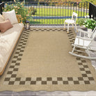 Linoe Washable Checkered Wavy Oatmeal Easy Jute Rug Rugs Lahome