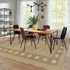 Linoe Washable Diamond Wavy Oatmeal Easy Jute Rug Rugs Lahome