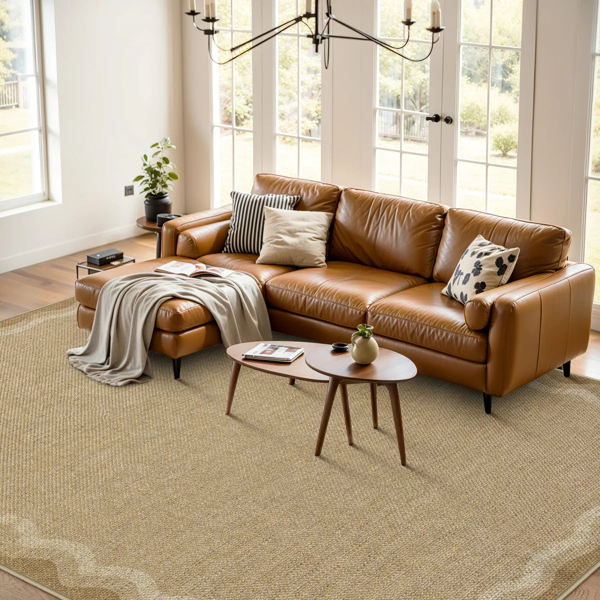 Linoe Washable Gradient Wavy Oatmeal Easy Jute Rug Rugs Lahome