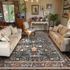 Marcel Washable Vintage Floral Bird Taupe Rug Area Rugs Lahome