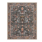 Marcel Washable Vintage Floral Bird Taupe Rug Area Rugs Lahome