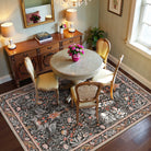 Marcel Washable Vintage Floral Bird Taupe Rug Area Rugs Lahome