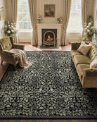 Mirage Washable Maximalism Vintage Blossom Black Rug Area Rugs Lahome 8' x 10'