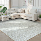 Ondel Washable Abstract Terrain Beige Rug Area Rugs Lahome