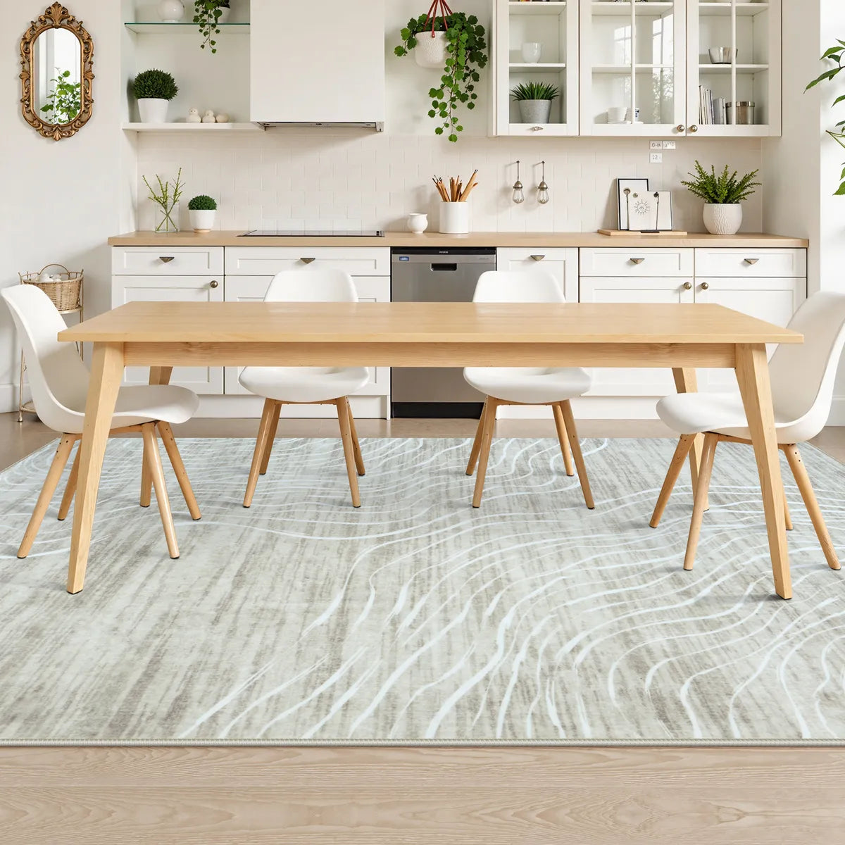 Ondel Washable Abstract Terrain Beige Rug Area Rugs Lahome