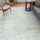 Ondel Washable Abstract Terrain Beige Rug Area Rugs Lahome 8' x 10'