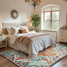 Reine Washable Bohemian Floral Medallion Orange Rug Clearance Rugs Lahome