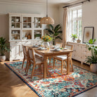 Reine Washable Bohemian Floral Medallion Orange Rug Clearance Rugs Lahome