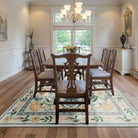 Stacy Washable Floral Vintage Botanical Green Rug Area Rugs Lahome