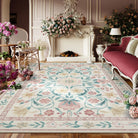 Stacy Washable Floral Vintage Botanical Light-Pink Rug Area Rugs Lahome