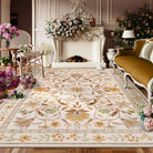 Stacy Washable Floral Vintage Botanical Ocher Rug Area Rugs Lahome