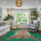 Totem Washable Aesthetic Tiger Green Rug Rugs Lahome