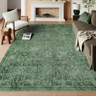Velora Washable Vintage Dark Green Rug Area Rugs Lahome 8' x 10'