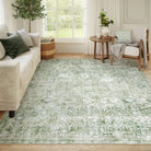Velora Washable Vintage Green Rug Area Rugs Lahome 8' x 10'