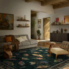 Villette Washable Vintage Botanical Insect Green Rug Area Rugs Lahome