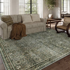 Mirae Washable Vintage Persian Dark Green Rug Area Rugs Lahome 8' x 10'