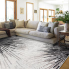 Lahome Modern Abstract Firework Black Area Rug