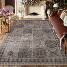 Zoe Washable Neutral Textured Vintage Insect Brown Rug Area Rugs Lahome 8' x 10'