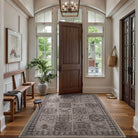 Zoe Washable Neutral Textured Vintage Insect Brown Rug Area Rugs Lahome