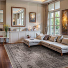 Zoe Washable Neutral Textured Vintage Insect Brown Rug Area Rugs Lahome