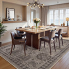 Zoe Washable Neutral Textured Vintage Insect Brown Rug Area Rugs Lahome