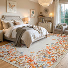 Solene Washable Modern Blooming Floral Garden Yellow Rug Area Rugs Lahome