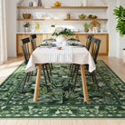 Alma Washable Modern Natural Botanical Floral Green Rug Area Rugs Lahome