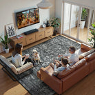 Margot Washable Vintage Distressed Black/Grey Rug Area Rugs Lahome 8' x 10'