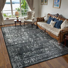 Margot Washable Vintage Distressed Black/Grey Rug Area Rugs Lahome