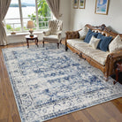 Margot Washable Vintage Distressed Blue Rug Area Rugs Lahome