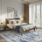 Margot Washable Vintage Distressed Blue Rug Area Rugs Lahome