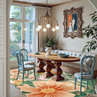 Ondine Washable Modern Botanical Floral Beige Rug Rugs Lahome
