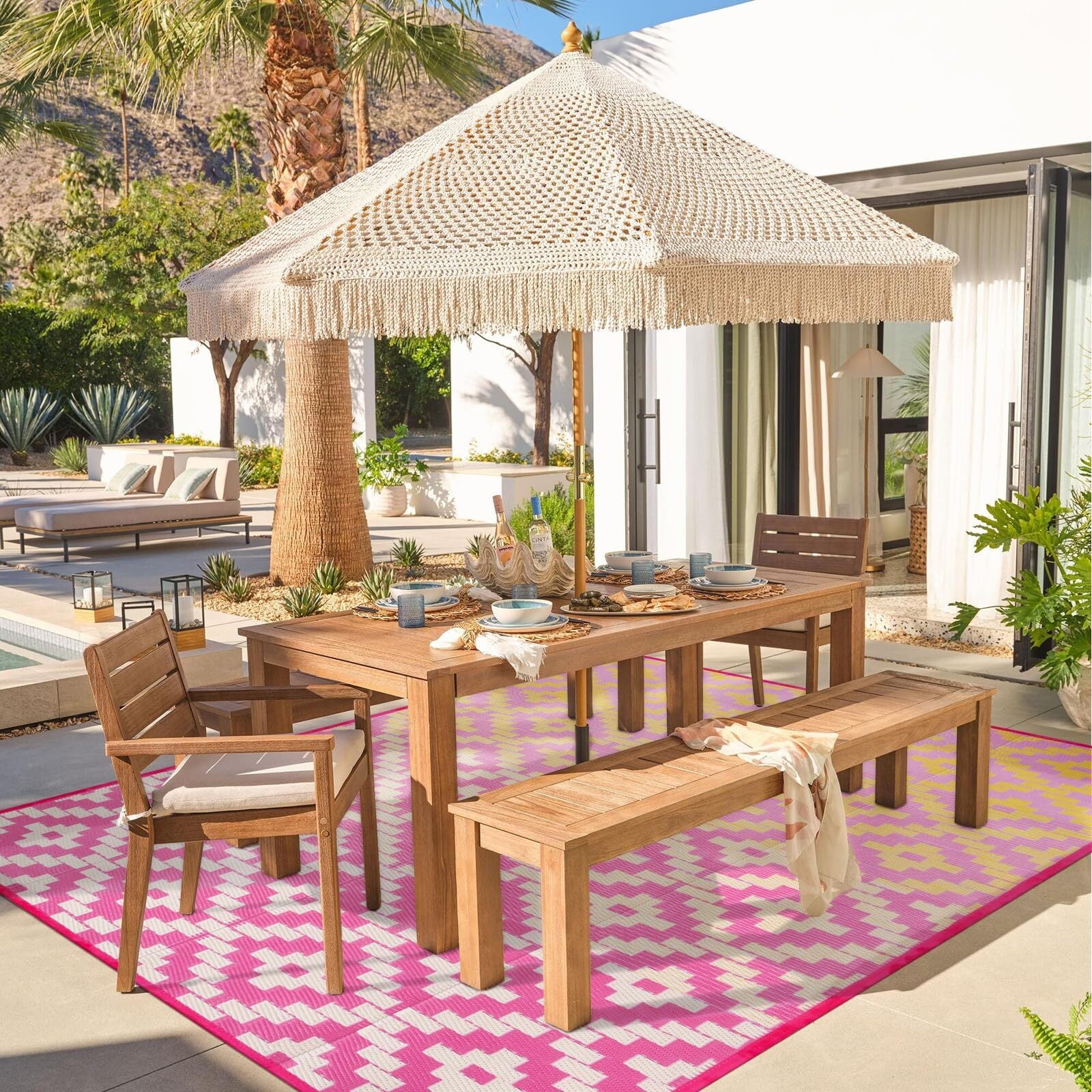 Moynesa Large Outdoor Rug, Waterproof Patio Rug Reversible Indoor Outdoor Rug Lightweight Plastic Straw Rug for Camping RV Deck Porch Balcony Picnic Tent Walmart Walmart