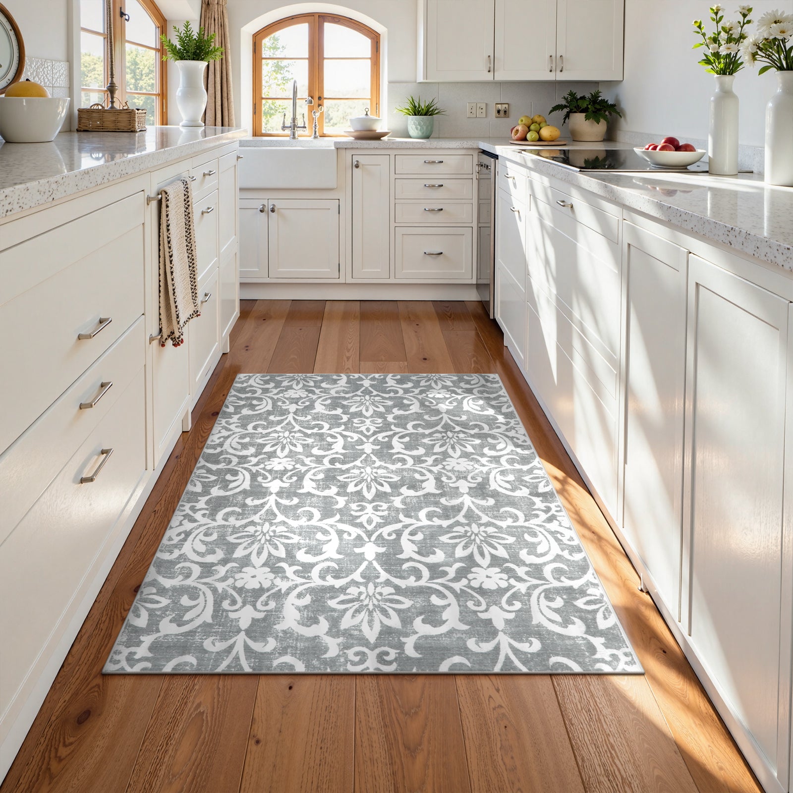 Lahome Decor Washable Rug for Bedroom, Vintage Area Rug for Dorm Room, Indoor Soft Distressed Floral Throw Rugs Non-Slip Backing for Entryway Farmhouse Kitchen Kids Playroom Walmart Walmart