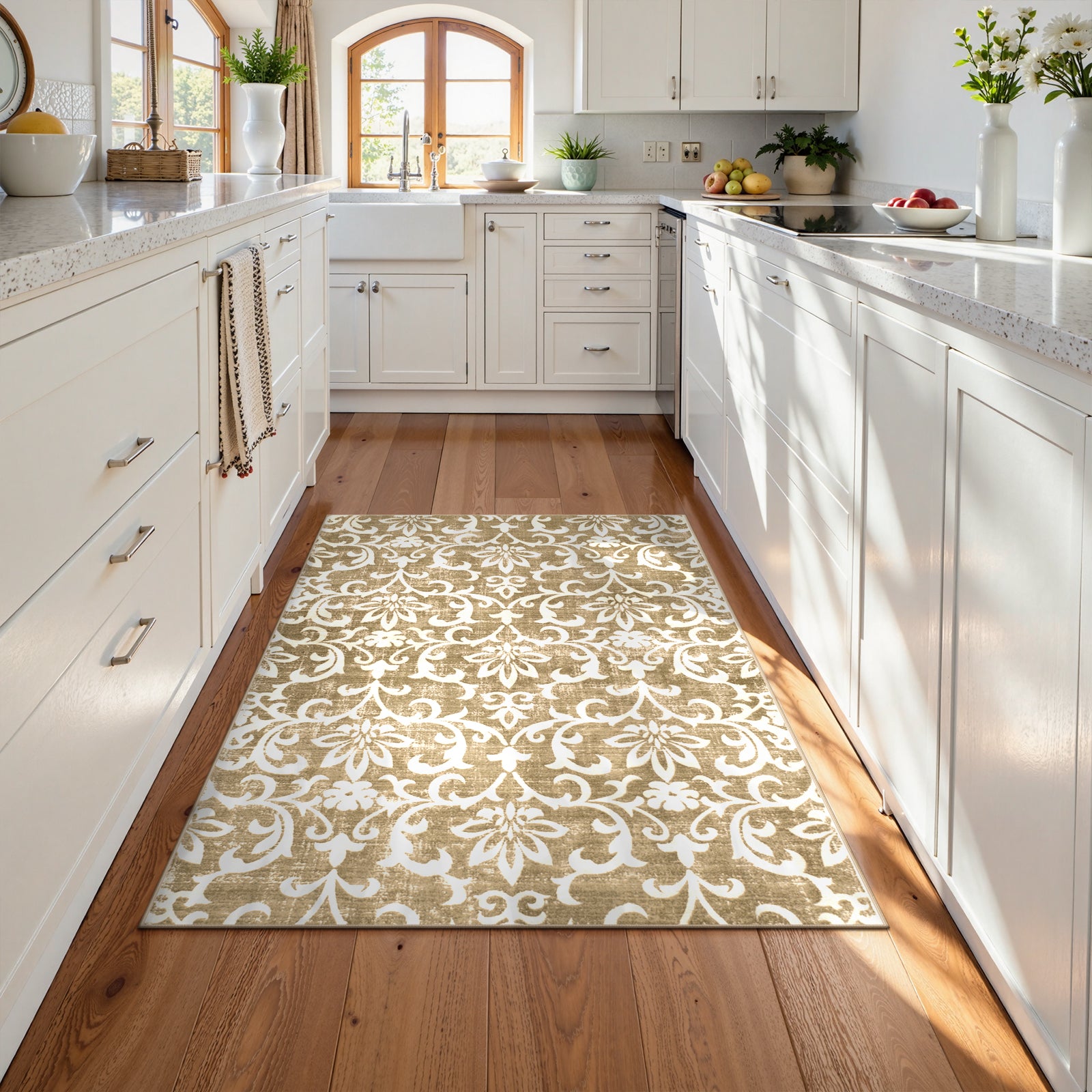 Lahome Decor Washable Rug for Bedroom, Vintage Area Rug for Dorm Room, Indoor Soft Distressed Floral Throw Rugs Non-Slip Backing for Entryway Farmhouse Kitchen Kids Playroom Walmart Walmart