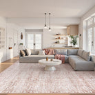 Aube Washable Traditional Floral Pink Rug Area Rugs Lahome